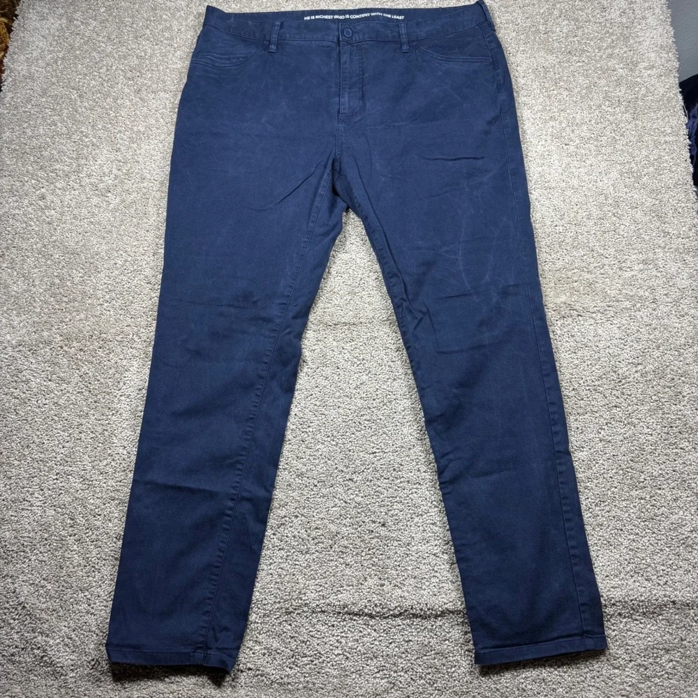 Rhone Mens Everyday Twill‎ Pant Navy Blue Slim Straight Stretch Size 40 101253